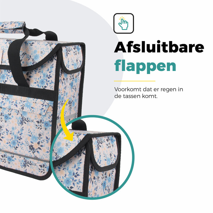 Voltano Voorgevormde Enkele Fietstas / Pakaftas - Light Flowers- 17L
