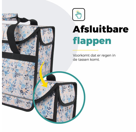 Voltano Voorgevormde Enkele Fietstas / Pakaftas - Light Flowers- 17L