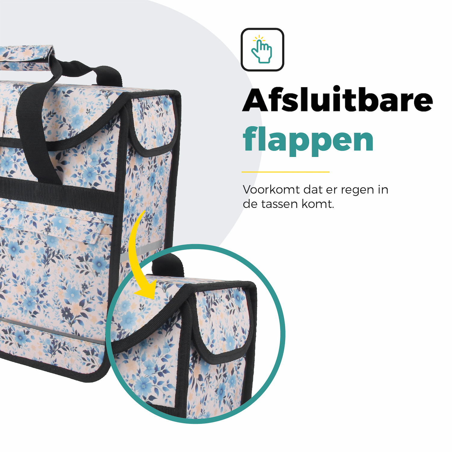 Voltano Voorgevormde Enkele Fietstas / Pakaftas - Light Flowers- 17L