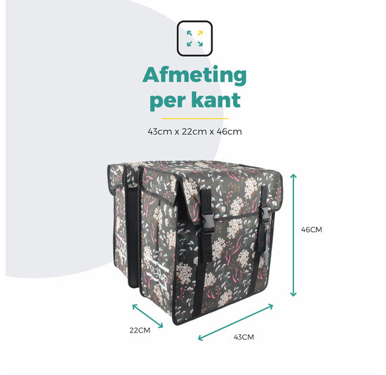 Voltano Dubbele Fietstas XXL - Pink Elegance - 60 Liter - Afstandhouder Optie