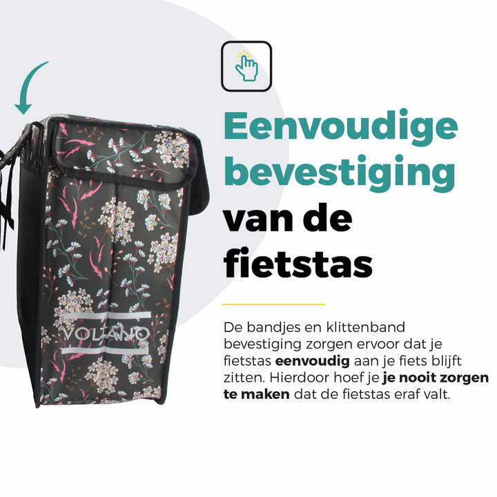 Voltano Dubbele Fietstas XXL - Pink Elegance - 60 Liter - Afstandhouder Optie