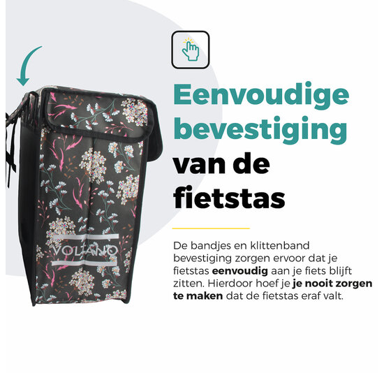 Voltano Dubbele Fietstas XXL - Pink Elegance - 60 Liter - Afstandhouder Optie