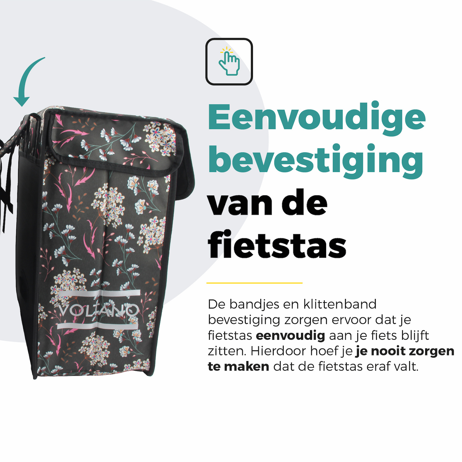 Voltano Dubbele Fietstas XXL - Pink Elegance - 60 Liter - Afstandhouder Optie