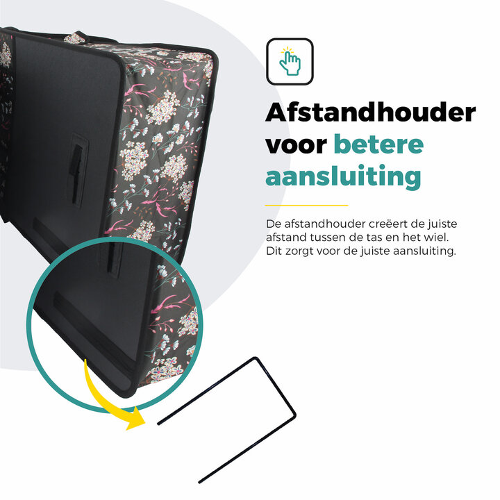 Voltano Dubbele Fietstas XXL - Pink Elegance - 60 Liter - Afstandhouder Optie