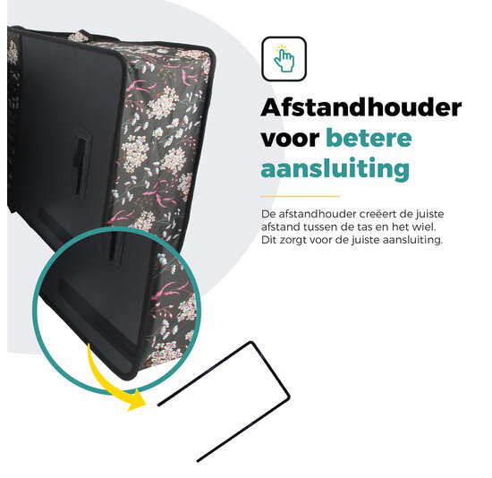 Voltano Dubbele Fietstas XXL - Pink Elegance - 60 Liter - Afstandhouder Optie