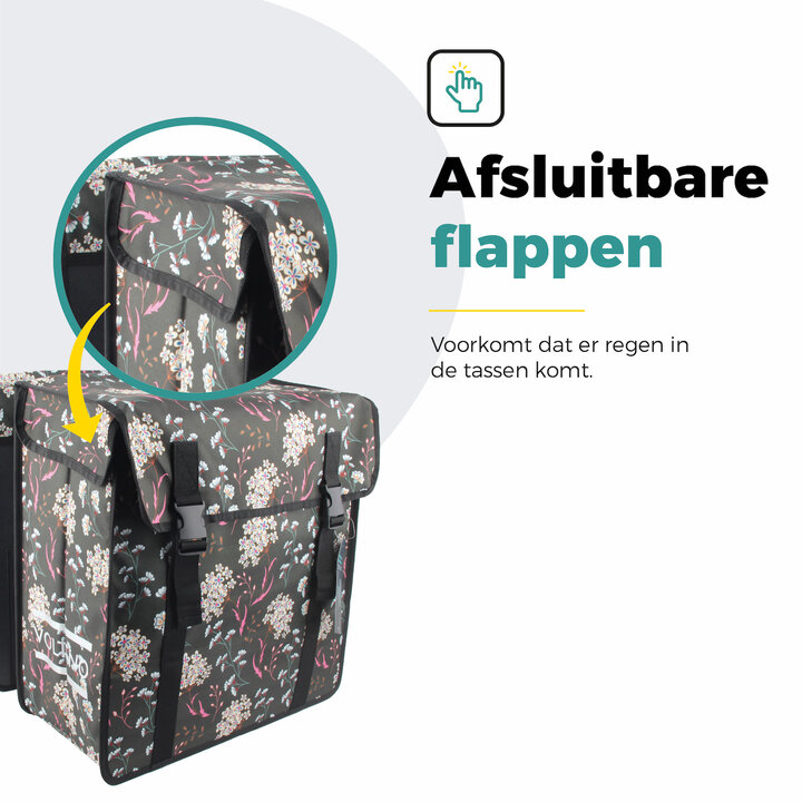 Voltano Dubbele Fietstas XXL - Pink Elegance - 60 Liter - Afstandhouder Optie