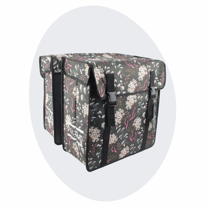 Voltano Dubbele Fietstas XXL - Pink Elegance - 60 Liter - Afstandhouder Optie