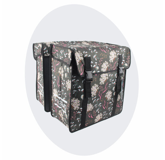 Voltano Dubbele Fietstas XXL - Pink Elegance - 60 Liter - Afstandhouder Optie