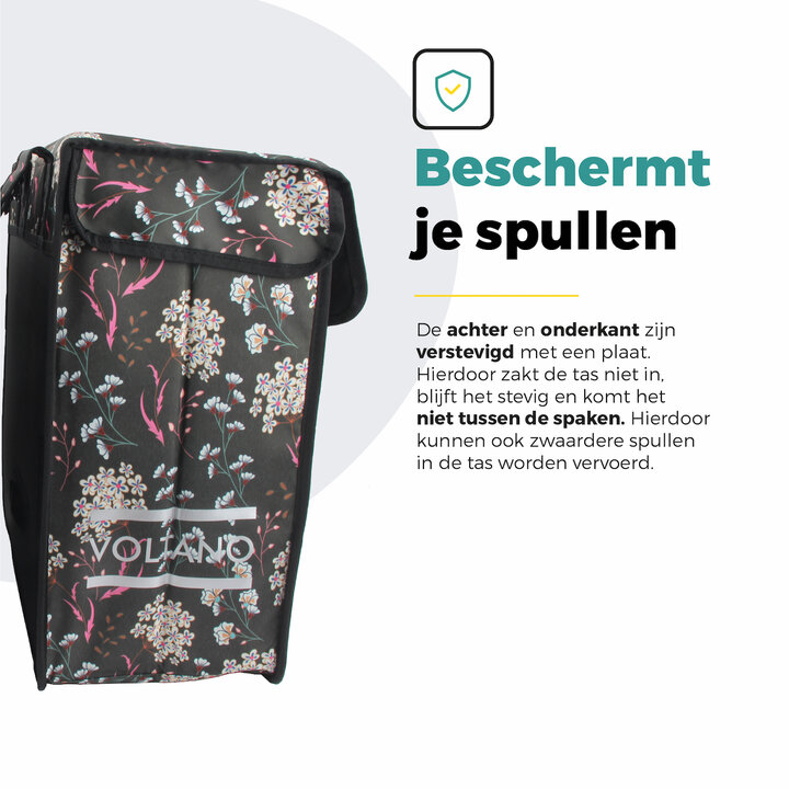 Voltano Dubbele Fietstas XXL - Pink Elegance - 60 Liter - Afstandhouder Optie