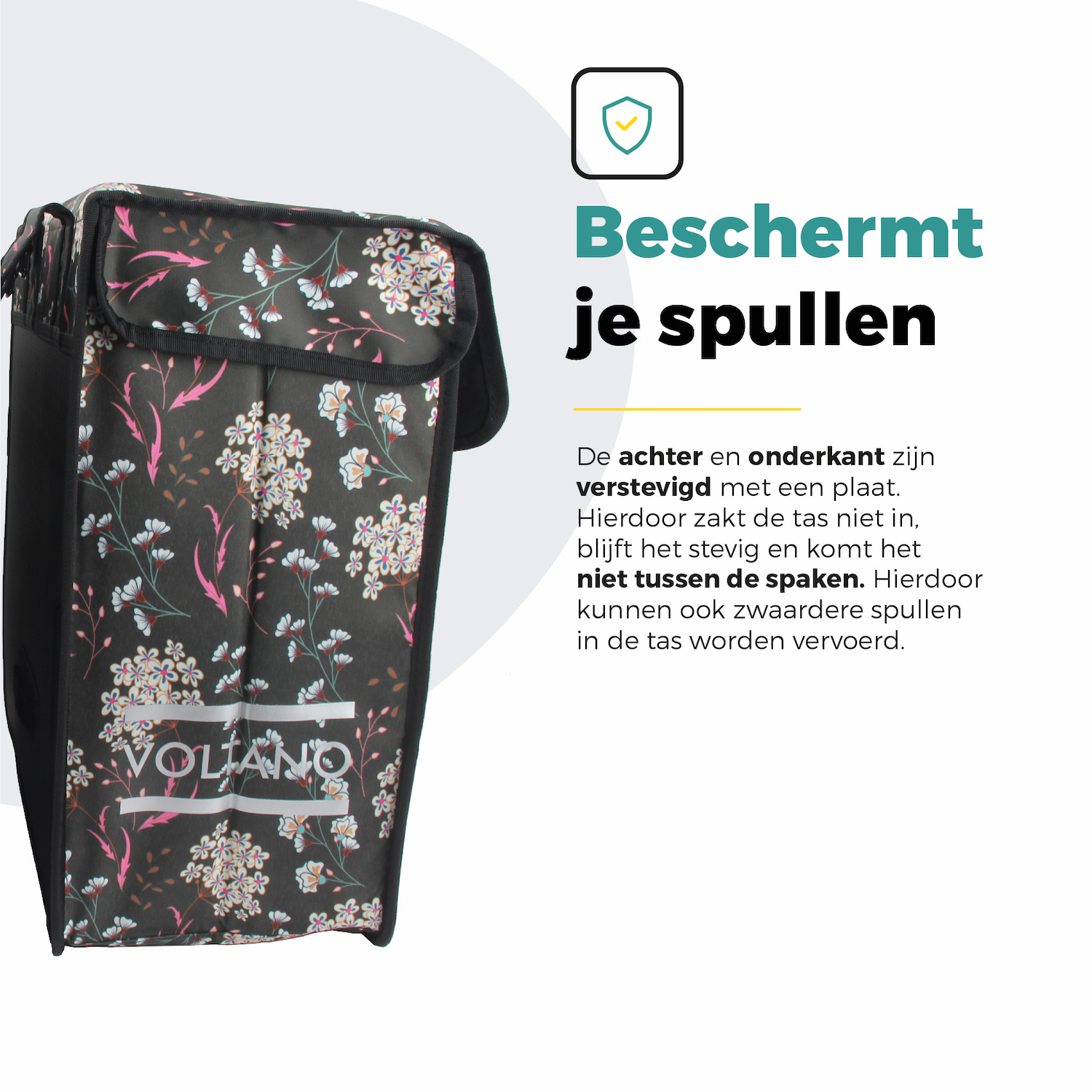 Voltano Dubbele Fietstas XXL - Pink Elegance - 60 Liter - Afstandhouder Optie