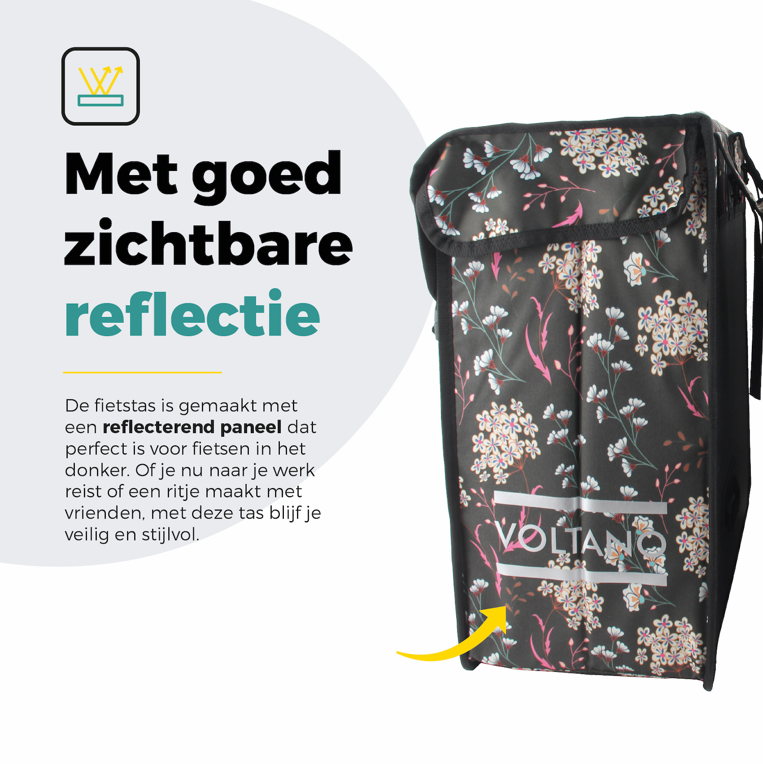 Voltano Dubbele Fietstas XXL - Pink Elegance - 60 Liter - Afstandhouder Optie