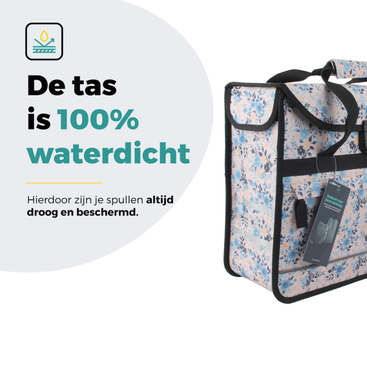 Voltano Voorgevormde Enkele Fietstas / Pakaftas - Light Flowers- 17L