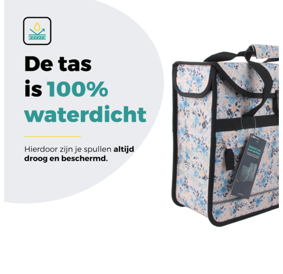 Voltano Voorgevormde Enkele Fietstas / Pakaftas - Light Flowers- 17L