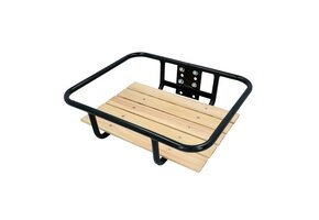 Dresco Voordrager Bagagedrager - Zwart Met Houten Inleg