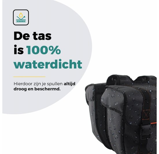 Voltano Dubbele Fietstas Premium Afgeschuind - Zwart - 44 Liter