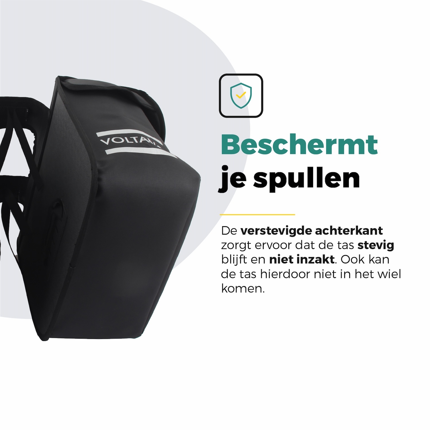 Voltano Dubbele Fietstas Premium Afgeschuind - Zwart - 44 Liter