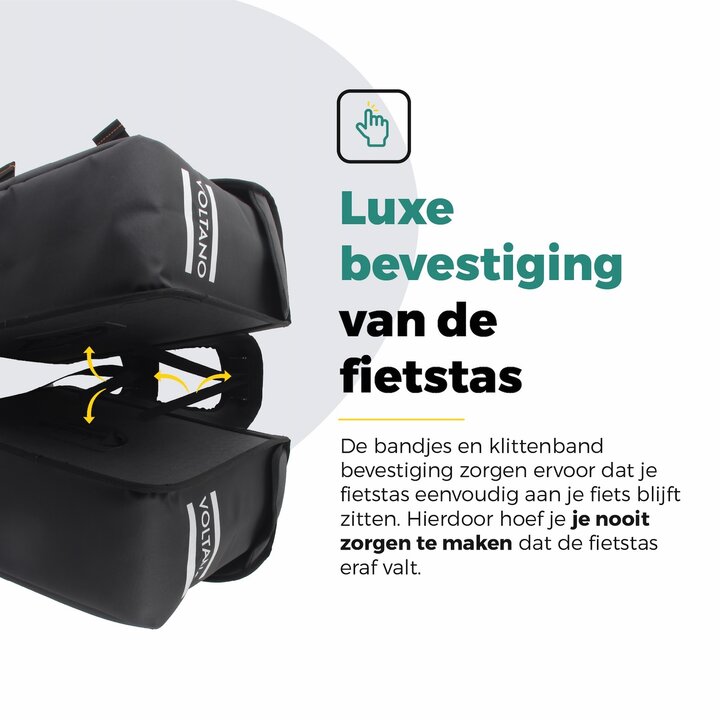 Voltano Dubbele Fietstas Premium Afgeschuind - Zwart - 44 Liter
