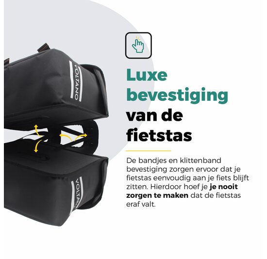 Voltano Dubbele Fietstas Premium Afgeschuind - Zwart - 44 Liter