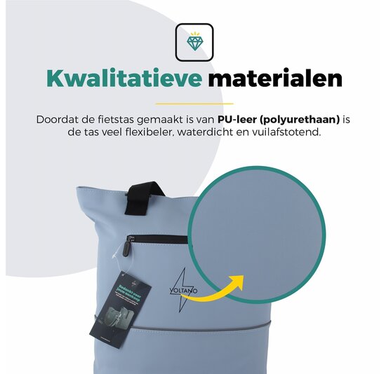 Voltano E-bike City Shopper - Ice Blauw - 22 Liter