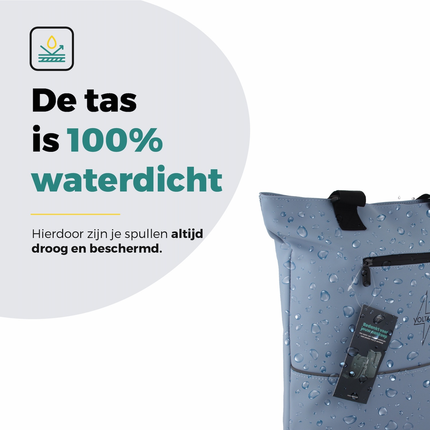 Voltano E-bike City Shopper - Ice Blauw - 22 Liter