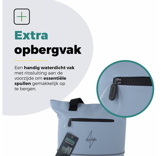 Voltano E-bike City Shopper - Ice Blauw - 22 Liter