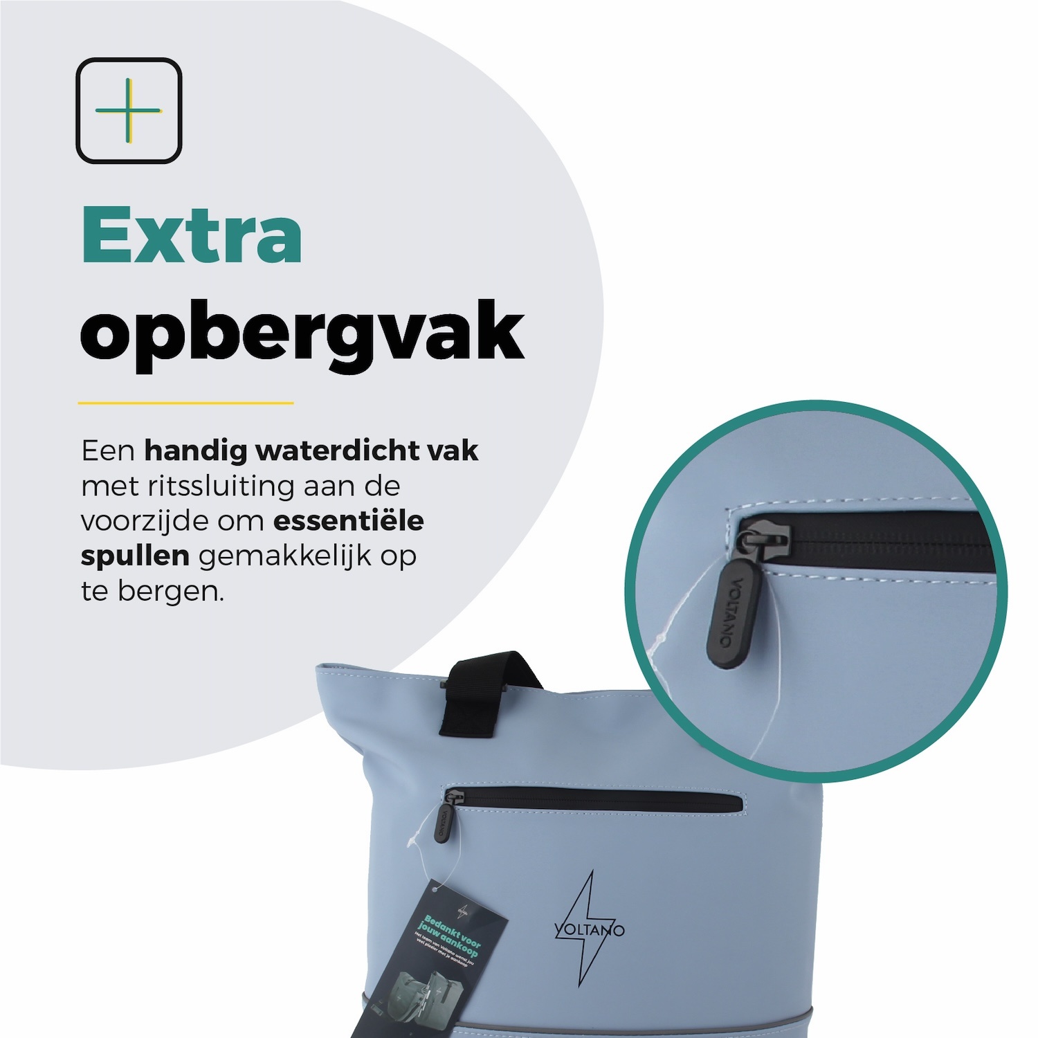 Voltano E-bike City Shopper - Ice Blauw - 22 Liter