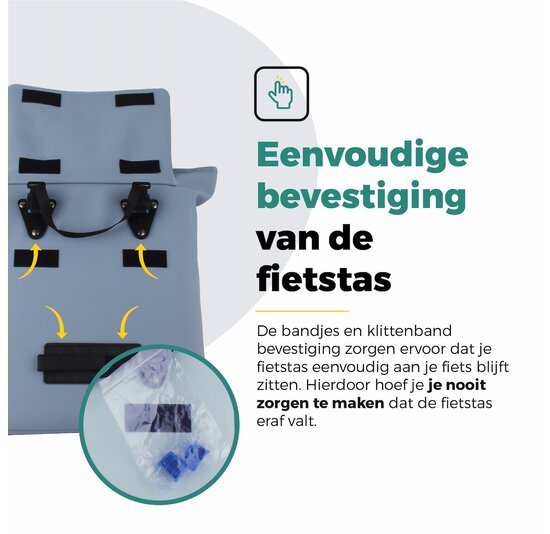 Voltano E-bike City Shopper - Ice Blauw - 22 Liter