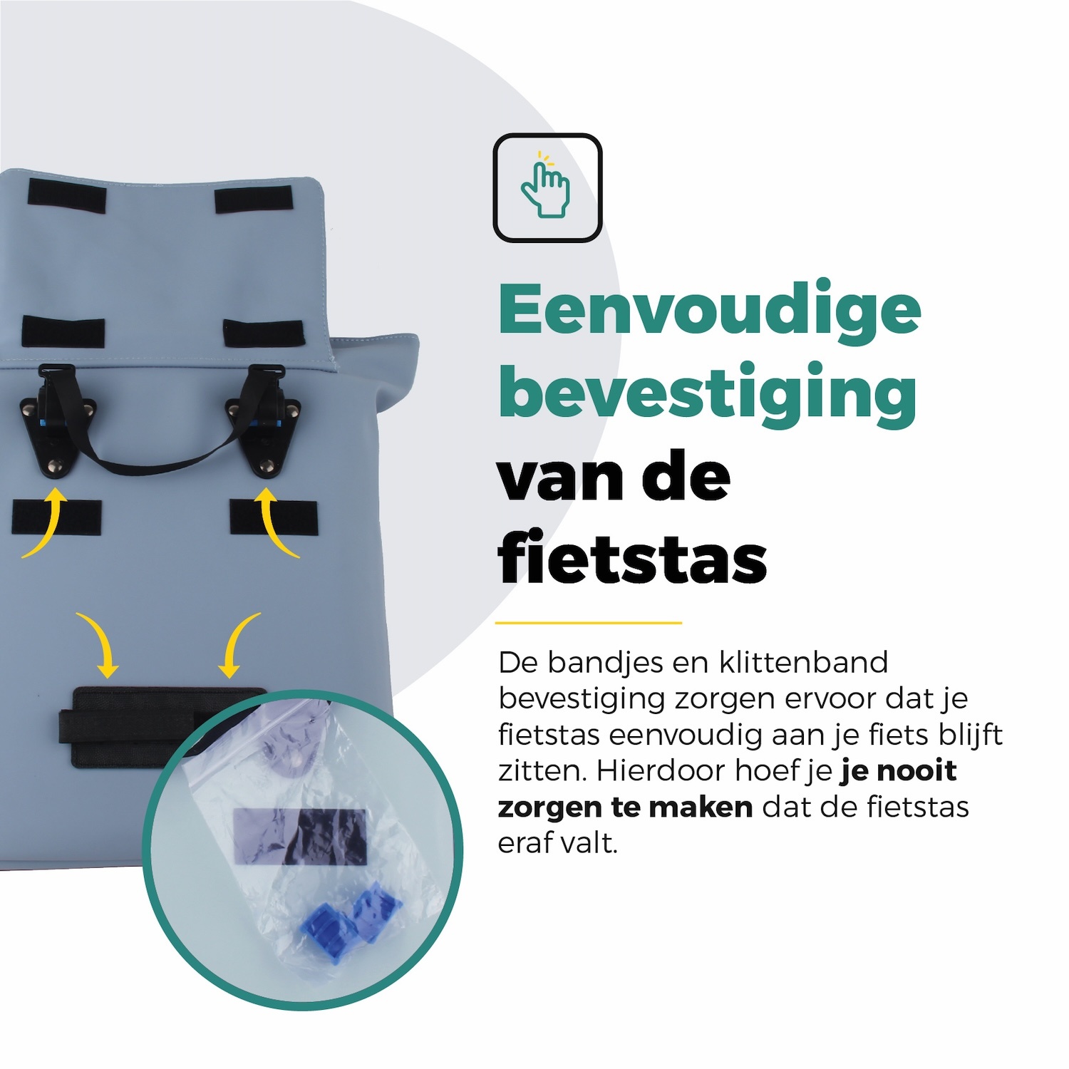 Voltano E-bike City Shopper - Ice Blauw - 22 Liter