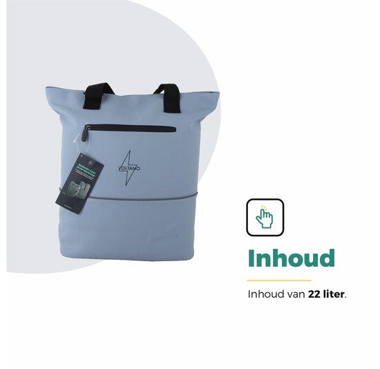 Voltano E-bike City Shopper - Ice Blauw - 22 Liter