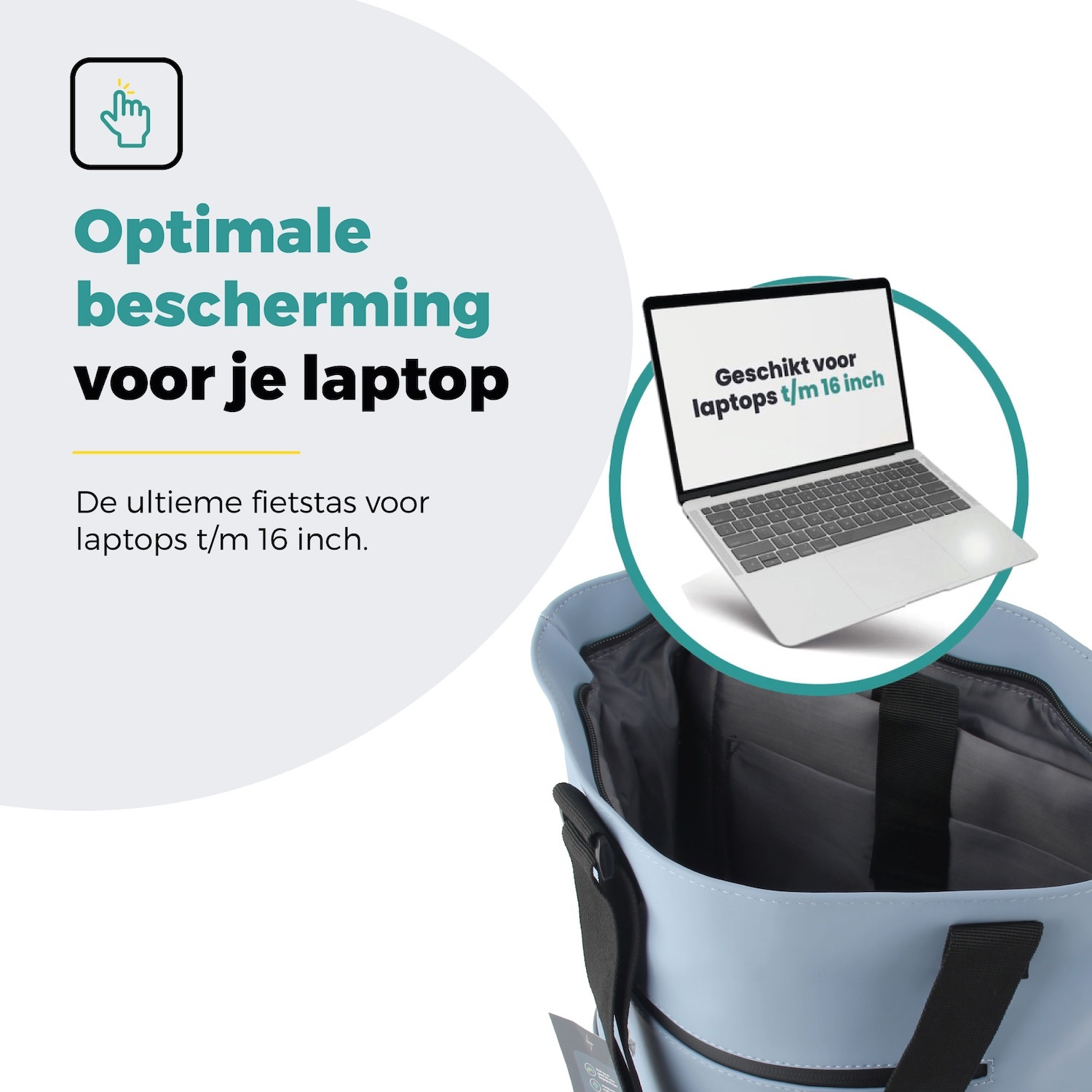 Voltano E-bike City Shopper - Ice Blauw - 22 Liter