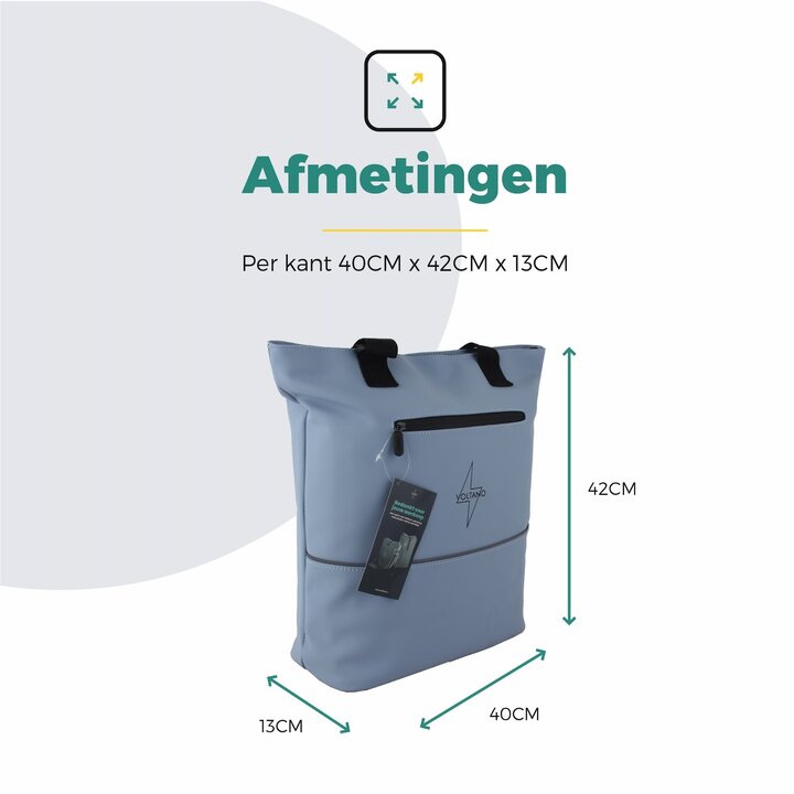 Voltano E-bike City Shopper - Ice Blauw - 22 Liter