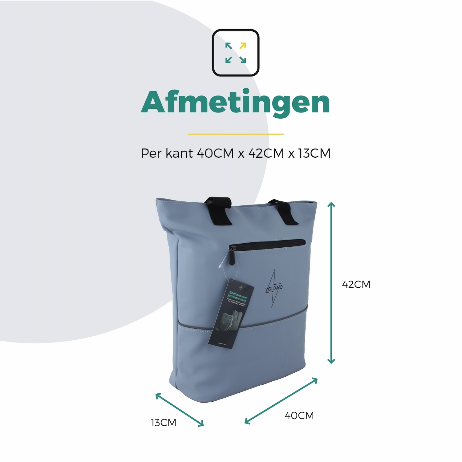 Voltano E-bike City Shopper - Ice Blauw - 22 Liter