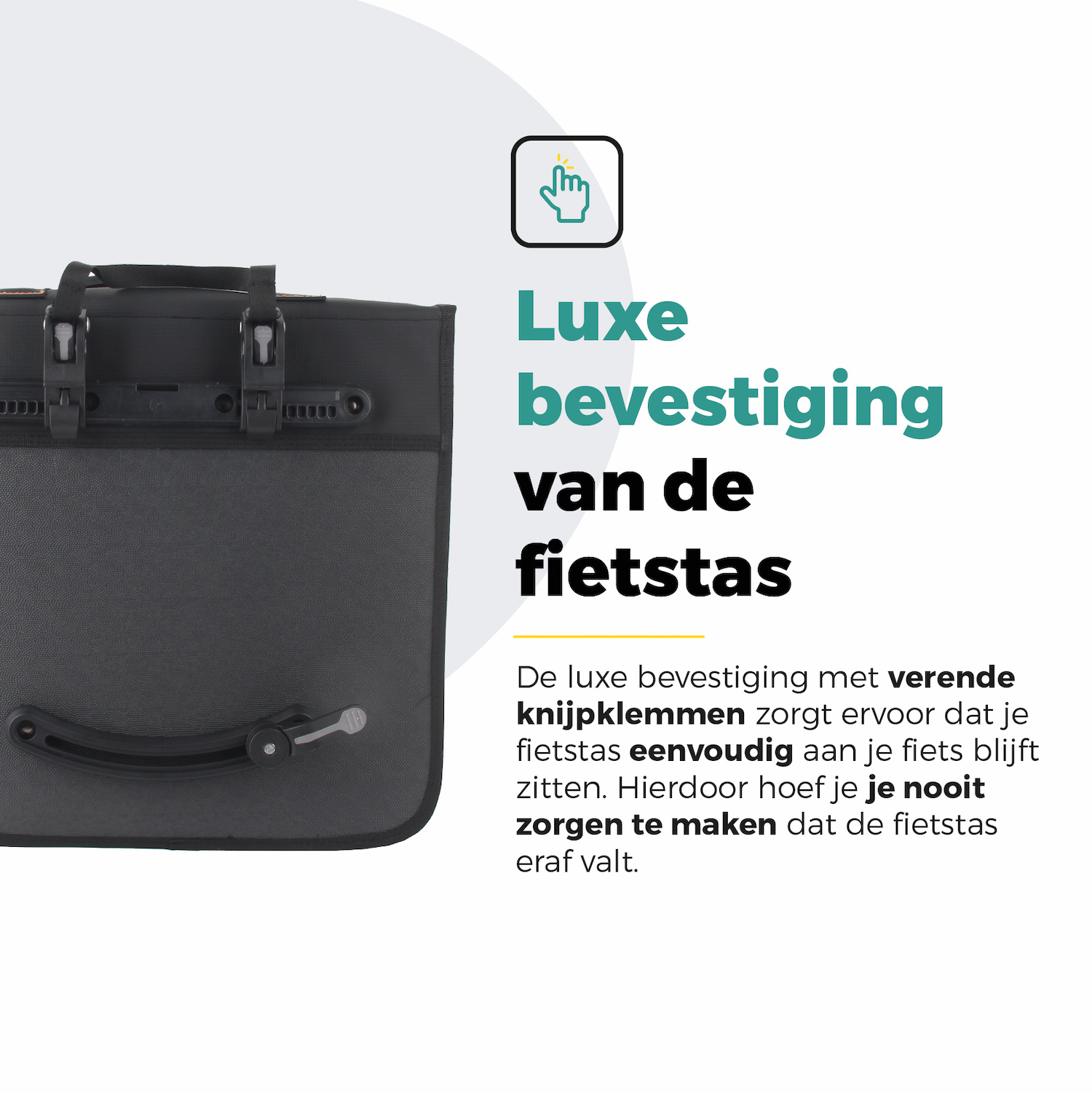 Voltano Enkele Fietstas Afgeschuind Rechts - Zwart - 22 Liter