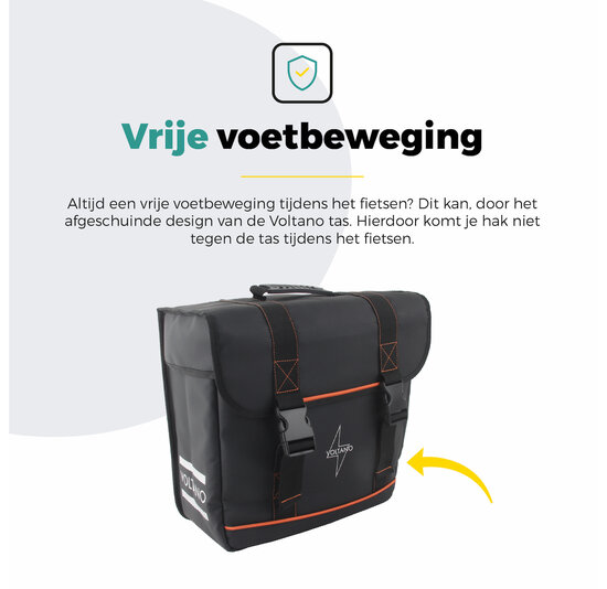 Voltano Enkele Fietstas Afgeschuind Rechts - Zwart - 22 Liter