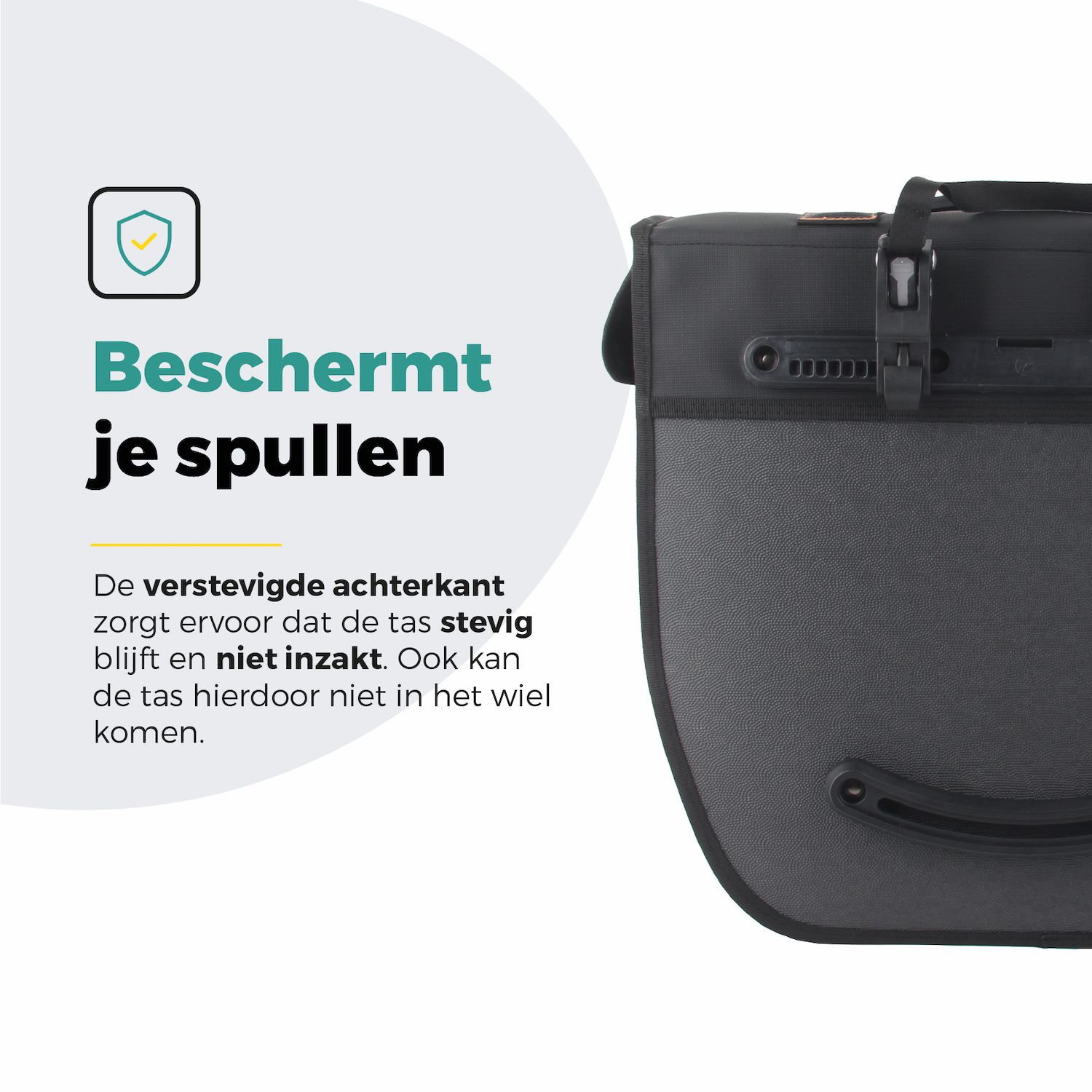 Voltano Enkele Fietstas Afgeschuind Rechts - Zwart - 22 Liter