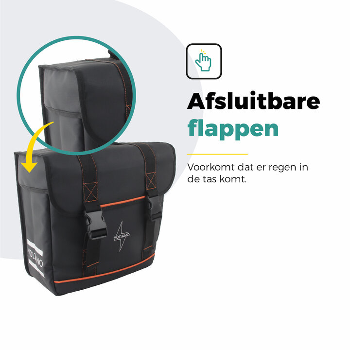 Voltano Enkele Fietstas Afgeschuind Rechts - Zwart - 22 Liter