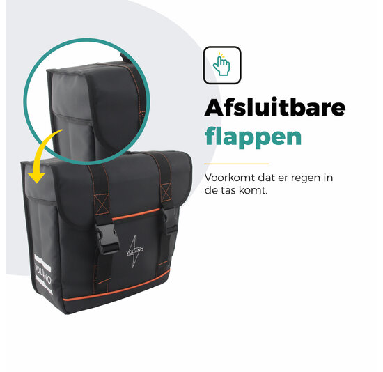 Voltano Enkele Fietstas Afgeschuind Rechts - Zwart - 22 Liter