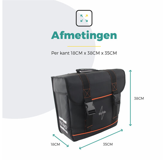 Voltano Enkele Fietstas Afgeschuind Rechts - Zwart - 22 Liter