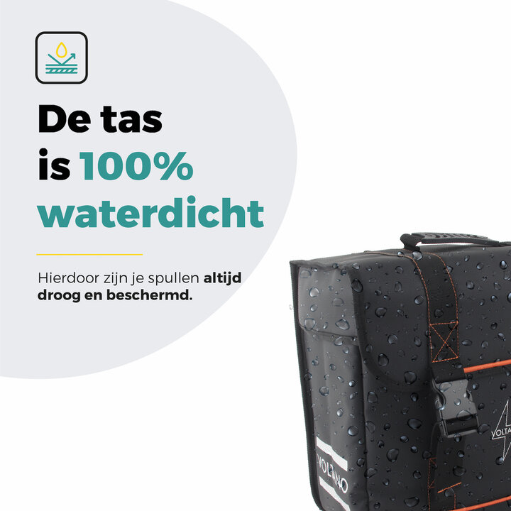 Voltano Enkele Fietstas Afgeschuind Rechts - Zwart - 22 Liter