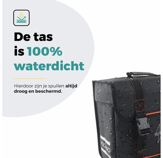 Voltano Enkele Fietstas Afgeschuind Rechts - Zwart - 22 Liter