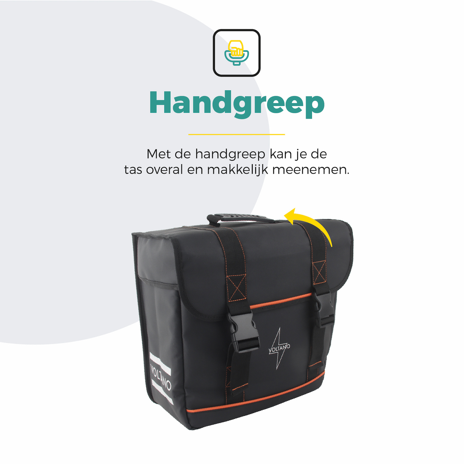 Voltano Enkele Fietstas Afgeschuind Rechts - Zwart - 22 Liter