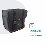 Voltano Enkele Fietstas Afgeschuind Links - Zwart - 22 Liter