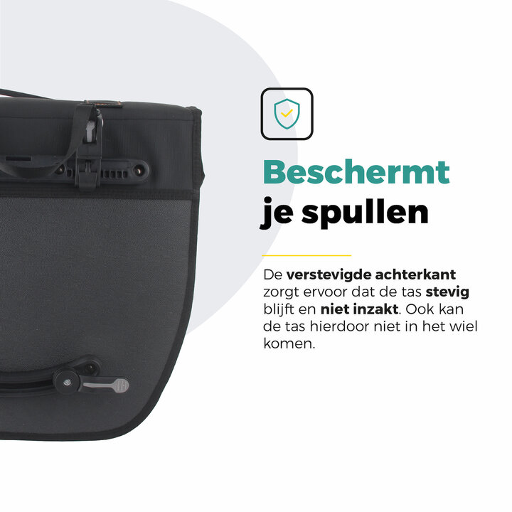 Voltano Enkele Fietstas Afgeschuind Links - Zwart - 22 Liter