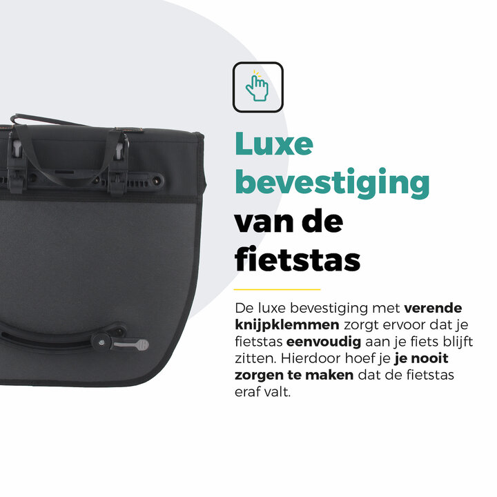 Voltano Enkele Fietstas Afgeschuind Links - Zwart - 22 Liter