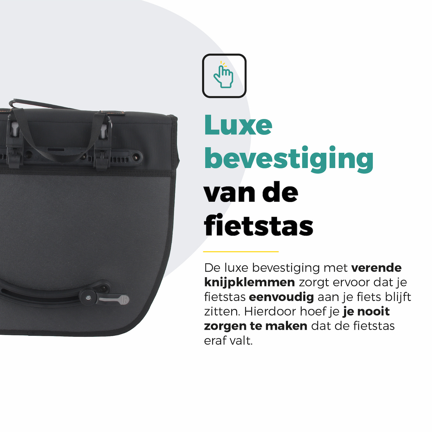 Voltano Enkele Fietstas Afgeschuind Links - Zwart - 22 Liter