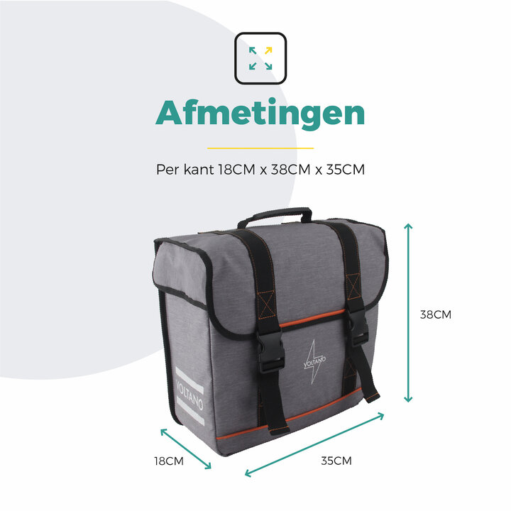 Voltano Enkele Fietstas Afgeschuind Rechts - Grijs - 22 Liter