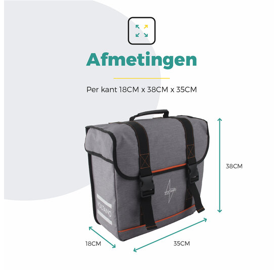 Voltano Enkele Fietstas Afgeschuind Rechts - Grijs - 22 Liter