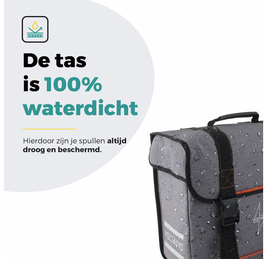 Voltano Enkele Fietstas Afgeschuind Rechts - Grijs - 22 Liter