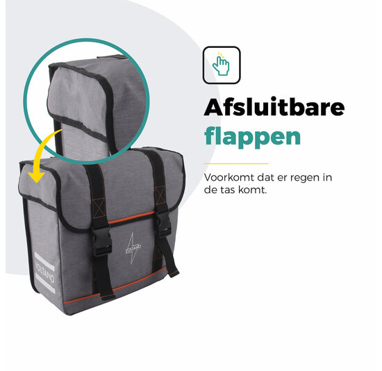 Voltano Enkele Fietstas Afgeschuind Rechts - Grijs - 22 Liter