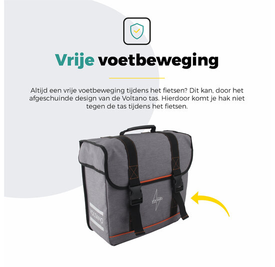 Voltano Enkele Fietstas Afgeschuind Rechts - Grijs - 22 Liter